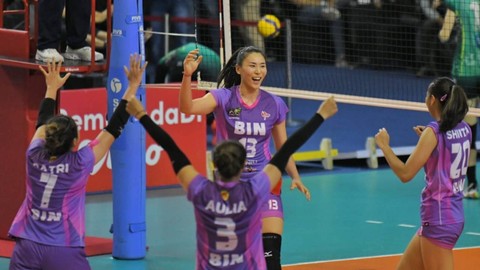 Tim voli putri Jakarta BIN berhasil mengalahkan tim putri Jakarta Elektrik PLN. Foto: Dok. Istimewa