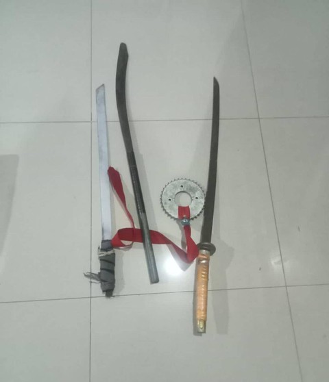 Beberapa barang bukti yang diamankan. | Foto : Polresta Bandar Lampung