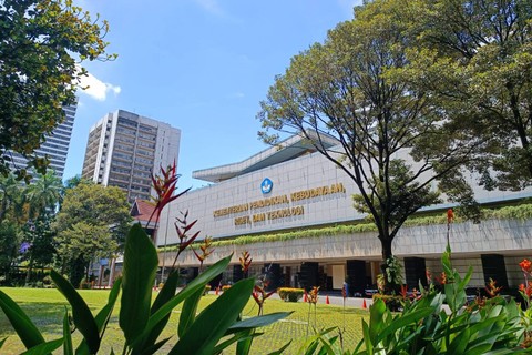 Gedung perkantoran Kementerian Pendidikan Kebudayaan Riset dan Teknologi (Kemendikbudristek) di Jalan Sudirman, Jakarta Pusat. Foto: Andika Ramadhan/kumparan
