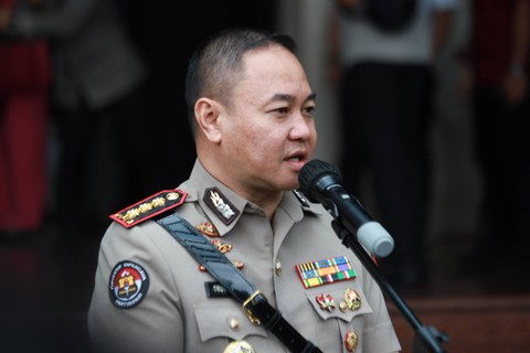 Kombes Trunoyudo Wisnu Andiko memperkenalkan diri sebagai Kabid Humas Polda Metro Jaya yang baru. Foto: Jamal Ramadhan/kumparan