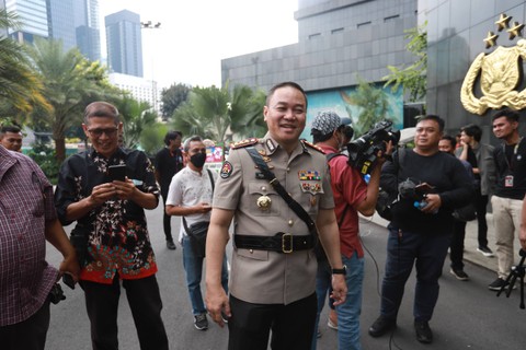 Kombes Trunoyudo Wisnu Andiko memperkenalkan diri sebagai Kabid Humas Polda Metro Jaya yang baru. Foto: Jamal Ramadhan/kumparan