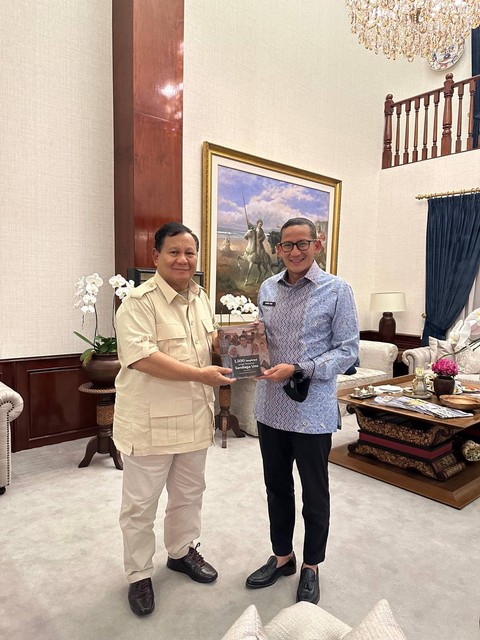 Pertemuan Prabowo Subianto dan Sandiaga Uno di Hambalang. Foto: Dok. Istimewa