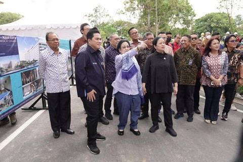 Megawati Soekarno Putri saat meninjau KEK Kesehatan dan Pariwisata di Sanur, Bali yang sebelumnya adalah area Hotel Inna Gran bali Beach - Ist