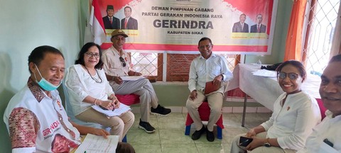 Keterangan foto: Pelaksanaan Fit and Proper Test bagi bakal caleg Partai Gerindra Sikka, Sabtu (21/1/2023). Foto:istimewa.
