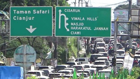 Situasi arah puncak hari ini jelang libur Tahun Baru Imlek, Minggu (22/1/2023). Foto: Dok. Istimewa