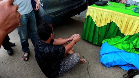 Penadah hewan ternak jenis Kambing hasil aksi pencurian dengan kekerasan. Foto: Polres Lampung Utara