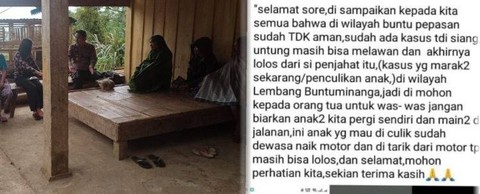 Dugaan percobaan penculikan siswi SMK di Toraja Utara viral di media sosial. Foto: Istimewa