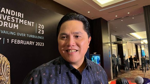 Menteri BUMN Erick Thohir di Mandiri Investment Forum 2023, Rabu (1/2/2023). Foto: Fariza Rizky Ananda/kumparan