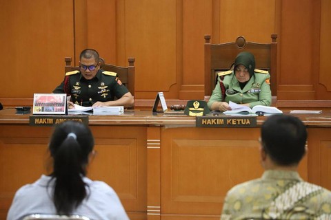 Sidang putusan tiga terdakwa dalam perkara dugaan korupsi TWP TNI AD di Pengadilan Militer Tinggi II Jakarta, Selasa (31/1/2023). Foto: Kejagung