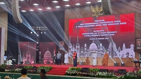 Perayaan Hari Persaudaraan Kemanusiaan Internasional dan Pekan Kerukunan Antar Umat Beragama Dunia di Kompleks MPR, Minggu (5/1). Foto: Annisa Thahira Madina/kumparan