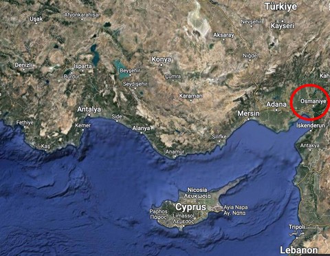 Gempa di Osmaniye, Turki, pada Senin (6/2/2023) dirasakan hingga Lebanon dan Cyprus. Foto: Dok. Istimewa