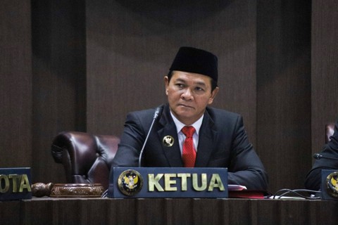 Ketua Majelis sidang dalam sidang pelanggaran kode etik anggota KPU di Gedung DKPP, Rabu (8/2/2023). Foto: Jamal Ramadhan/kumparan