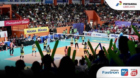 Jakarta Pertamina Fastron dan Jakarta Pertamina Pertamax berlaga di Proliga 2023.  Foto: Pertamina