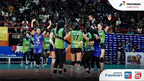 Jakarta Pertamina Fastron dan Jakarta Pertamina Pertamax berlaga di Proliga 2023.  Foto: Dok. Pertamina