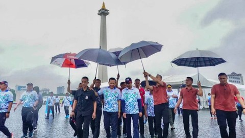 Ketua MPR RI Bambang Soesatyo membuka event lari marathon Setia Waspada Run 2023 di Jakarta. Foto: MPR RI