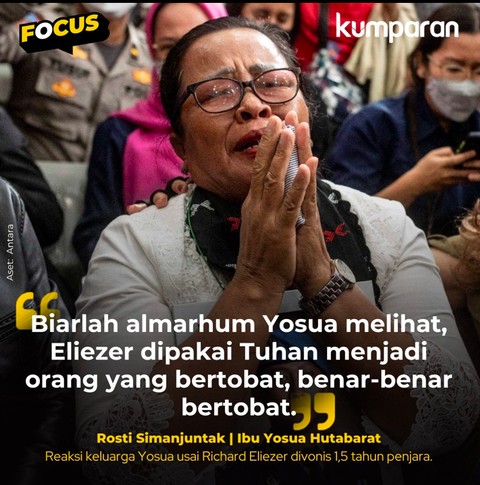Ibunda Almarhum Yosua, Rosti Simanjutak. Foto: instagram.com/kumparancom/