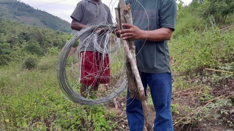 Polisi olah TKP tewasnya pelajar SMP di Luwu, Sulsel, akibat tersengat listrik jeratan babi di area wisata permandian alam Batu Kodok, Desa Bukit, Kabupaten Luwu. Foto: Dok. Istimewa