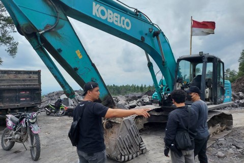 Polresta Magelang menggerebek tambang galian C ilegal di Desa Kemiren, Kecamatan Srumbung. Foto: Dok. Istimewa