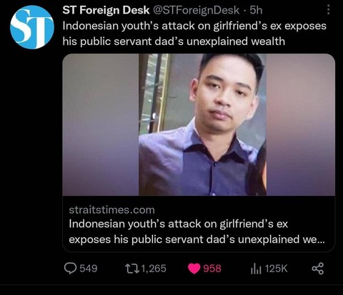 Viral media asing salah pasang foto Mario Dandy, pakai muka David GadgetIn Foto: Dok. Istimewa