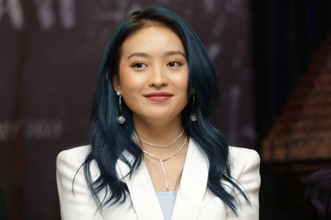 Natasha Wilona saat konferensi pers film Aku Tahu Kapan Kamu Mati di, Jakarta, Rabu, (1/3/2023). Foto: Agus Apriyanto