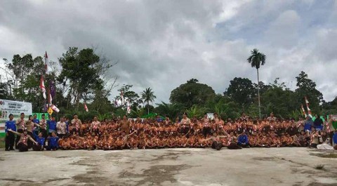 Foto bersama kegiatan persari kolaborasi 7 gudep di Kecamatan Sekadau Hulu. Foto: Dok. Istimewa