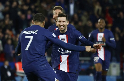 Paris Saint-Germain (PSG) melawan Nantes dalam pertandingan pekan lanjutan Liga Prancis 2022/23 di Stadion Parc des Princes, Paris, pada 5 Maret 2023. Foto: REUTERS/Sarah Meyssonnier