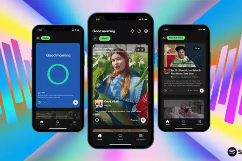 Tampilan baru Spotify, pengguna temukan rekomendasi konten dengan scroll ke bawah mirip FYP TikTok. Foto: Dok. Spotify