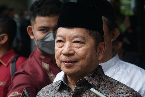 Kepala Bappenas Suharso Monoarfa di kediaman KSP Moeldoko, Jakarta, Minggu (12/3).   Foto: Iqbal Firdaus/kumparan