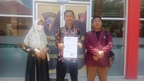 Pengurus Ponpes melaporkan kejadian penganiayaan yang dilakukan orang tua santri terhadap pengajar Ponpes, Foto ; Istimewa