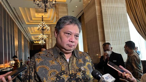 Menteri Koordinator Bidang Perekonomian, Airlangga Hartarto, di Kempinski Grand Ballroom, Rabu (15/3/2023). Foto: Fariza Rizky Ananda/kumparan