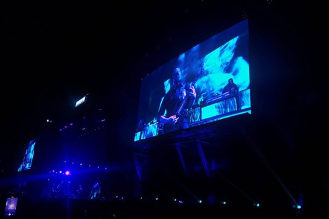 Gitaris Slipknot Mick Thomson tampil pada hari ke-2 Hammersonic 2023 di Pantai Karnaval Ancol, Jakarta, Minggu (19/3/2023). Foto: Andreas Gerry Tuwo/kumparan