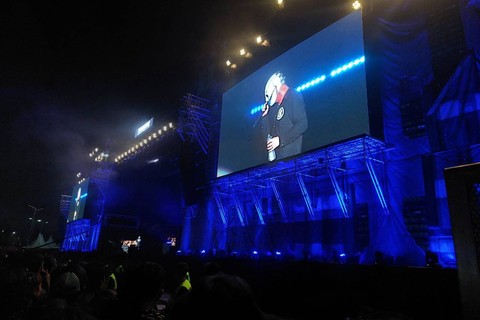 Vokalis Slipknot Corey Taylor tampil pada hari ke-2 Hammersonic 2023 di Pantai Karnaval Ancol, Jakarta, Minggu (19/3/2023). Foto: Andreas Gerry Tuwo/kumparan