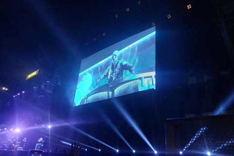 Perkusi Slipknot Shawn Crahan tampil pada hari ke-2 Hammersonic 2023 di Pantai Karnaval Ancol, Jakarta, Minggu (19/3/2023).   Foto: Andreas Gerry Tuwo/kumparan