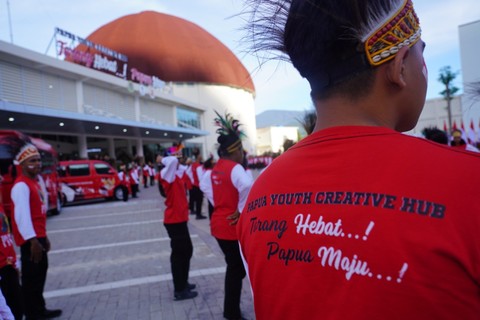 Suasana di luar bangunan gedung Papua Youth Creative Hub. Foto: istimewa