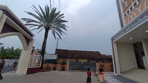 Pohon kurma berbuah tumbuh di halaman Masjid Al-Mubarok, Kelurahan Prajurit Kulon, Kecamatan Prajurit Kulon, Kota Mojokerto. Foto: Farusma Okta Verdian/kumparan