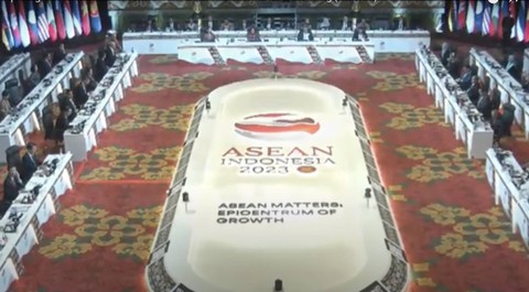 Suasana acara Asean Finance Ministers and Central Bank Governors (AFMGM) 2023 di BNDCC, Bali, Jumat (31/3).  Foto: Dok. Istimewa