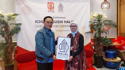 Ichiban Sushi resmi mendapat sertifikat halal dari BPJPH dan MUI (31/3/23). Foto: Azalia Amadea/kumparan