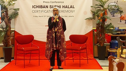 Ichiban Sushi resmi mendapat sertifikat halal dari BPJPH dan MUI (31/3/23). Foto: Azalia Amadea/kumparan
