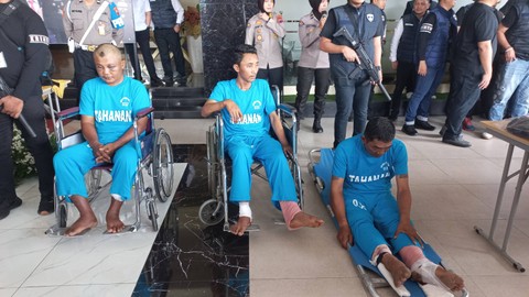 Polisi berhasil menangkap 3 perampok bersenpi yang beraksi di Dusun Pondokwungu, Desa Kaliwungu, Kab. Cilacap, Senin (27/3) siang. Foto: Intan Alliva/kumparan