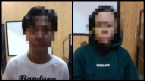 Pelaku pembuangan bayi yang merupakan sepasang kekasih sekaligus orang tua kandung bayi tersebut. Foto: Polres Lampung Timur
