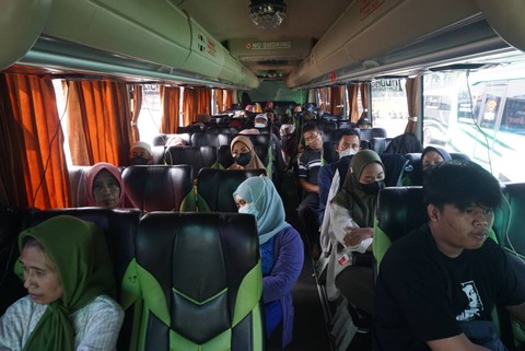 Ilustrasi mudik dengan naik bus. Foto: Iqbal Firdaus/kumparan