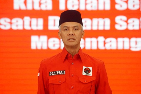 Capres PDIP Ganjar Pranowo di DPP PDIP, Minggu (30/4/2023). Foto: Iqbal Firdaus/kumparan