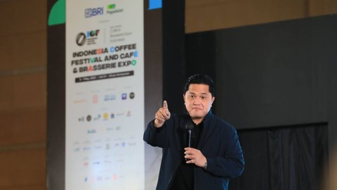 Menteri BUMN RI Erick Thohir di Indonesia Coffee Festival (ICF) di JIEXPO Kemayoran Jakarta. Foto: Dok. Istimewa
