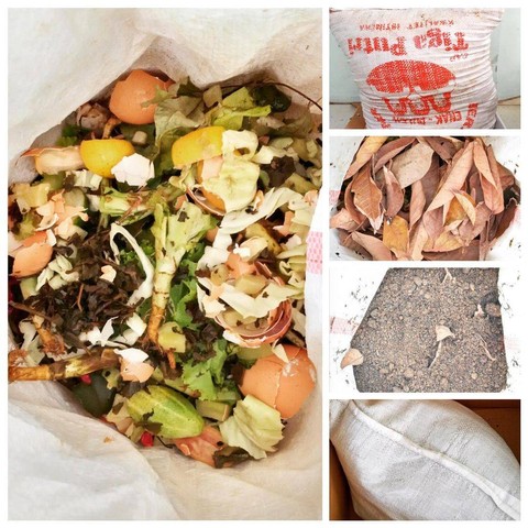 Anak-anak belajar membuat kompos di rumah. Foto: Dok. Pribadi