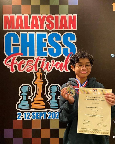 Duta saat memenangi lomba catur Malaysian Chess Festival.   Foto: Dok. Pribadi