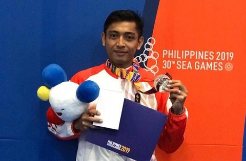 Nuraya Kadafie, atlet anggar asal Mempawah saat mengikuti Sea Games 2019 Filipina. Foto: Dok. Istimewa