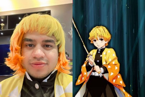 Fadil Jaidi niat cosplay jadi Zenitsu. Foto: Instagram/@fadiljaidi