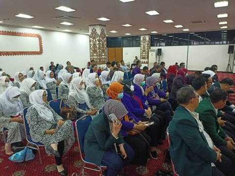Lima organisasi kesehatan di Lampung mendatangi kantor Pemprov Lampung untuk menyampaikan aspirasi terkait penolakan RUU Kesehatan Omnibus Law. | Foto : Galih Prihantoro/ Lampung Geh