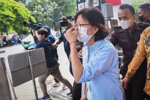 Direktur Mayapada Hospital Grace Dewi Riady atau Grace Tahir usai menjalani pemeriksaan di Gedung Merah Putih KPK, Jakarta, Kamis (11/5/2023).  Foto: Aditya Pradana Putra/ANTARA FOTO