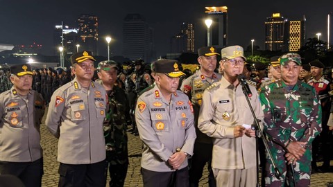 Apel gelar pasukan patroli skala besar di Monas, Jakarta Pusat, Sabtu (13/5/2023). Foto: Jonathan Devin/kumparan